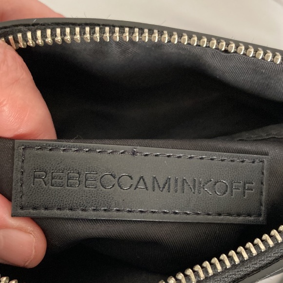 Rebecca Minkoff Black Saffiano Leather crossbody with Chain Strap - Picture 7 of 11